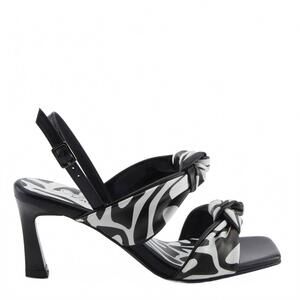 NEW AZURA women's knotted sandal heels in black multi